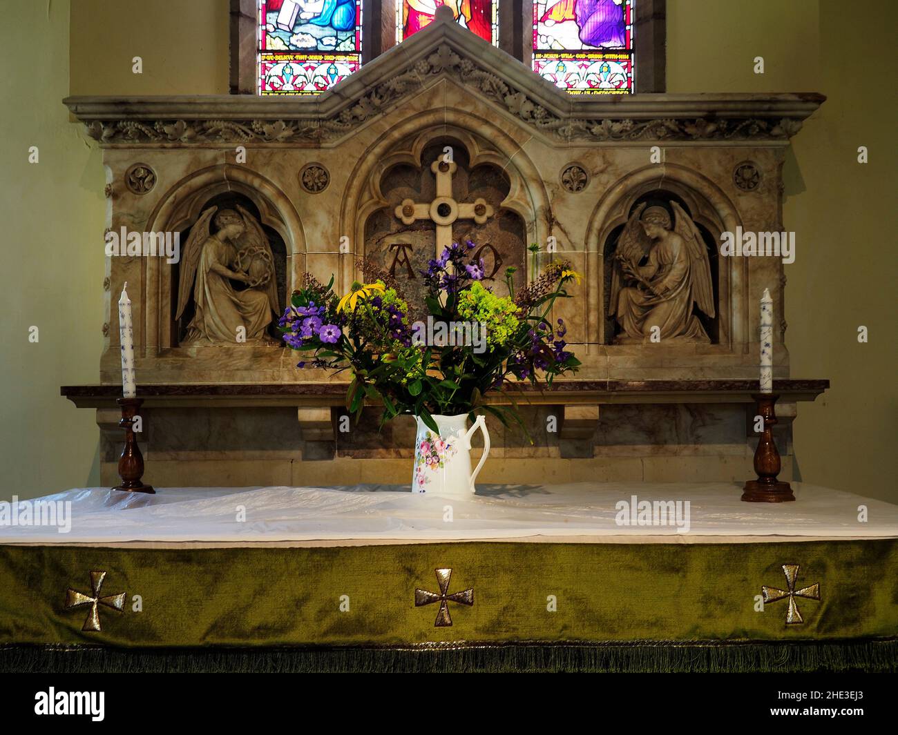 Located on the southern edge of the Malvern Hills, All Saints is a small church built of local