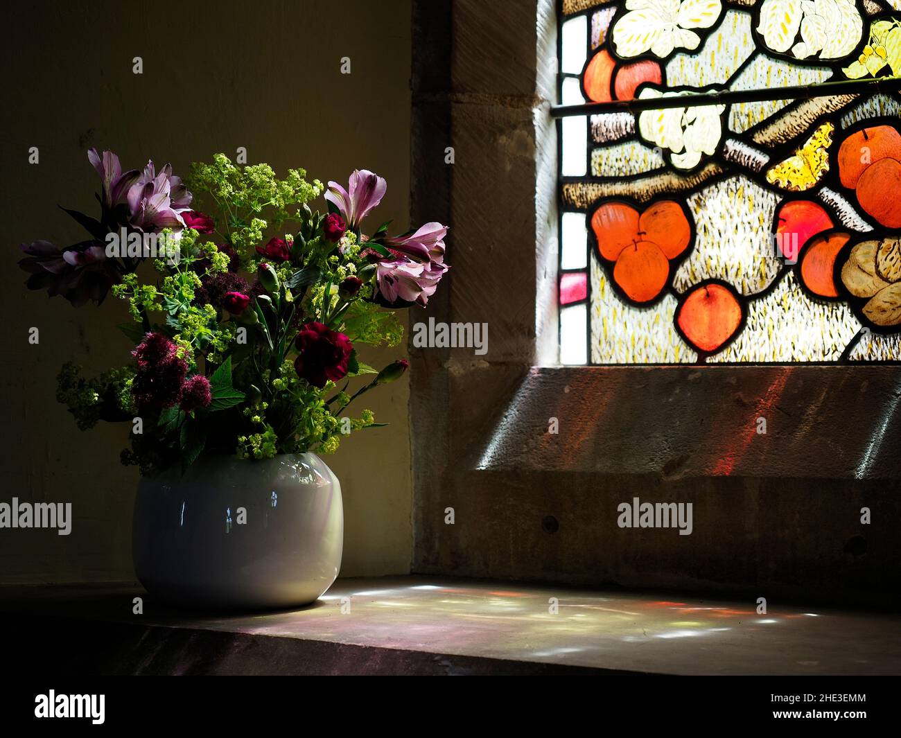 Located on the southern edge of the Malvern Hills, All Saints is a small church built of local