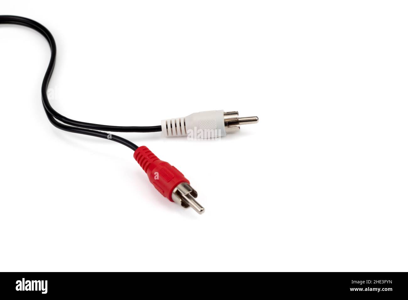 Jack plug isolated on a white background. Place for text. Stock Photo