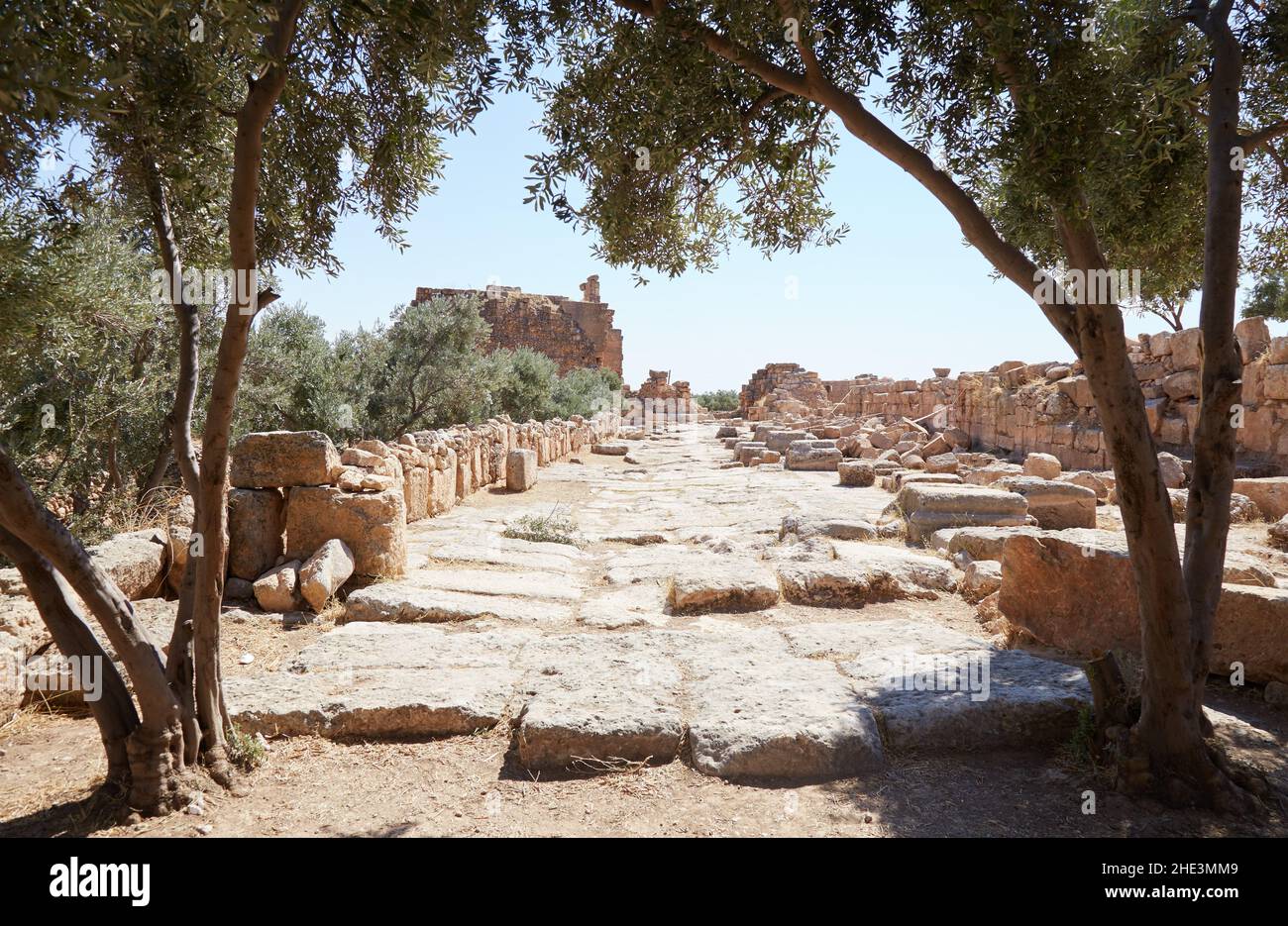The ruins of Dara Ancient City, near the border of Turkey and Syria Stock Photo