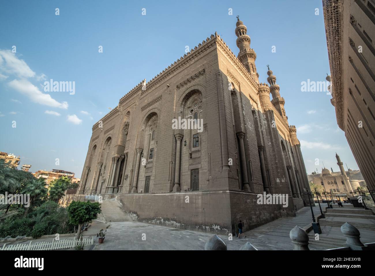 The exterior of the Al Rifai mosque an islamic monument in the historic district of Cairo, Egypt. Stock Photo