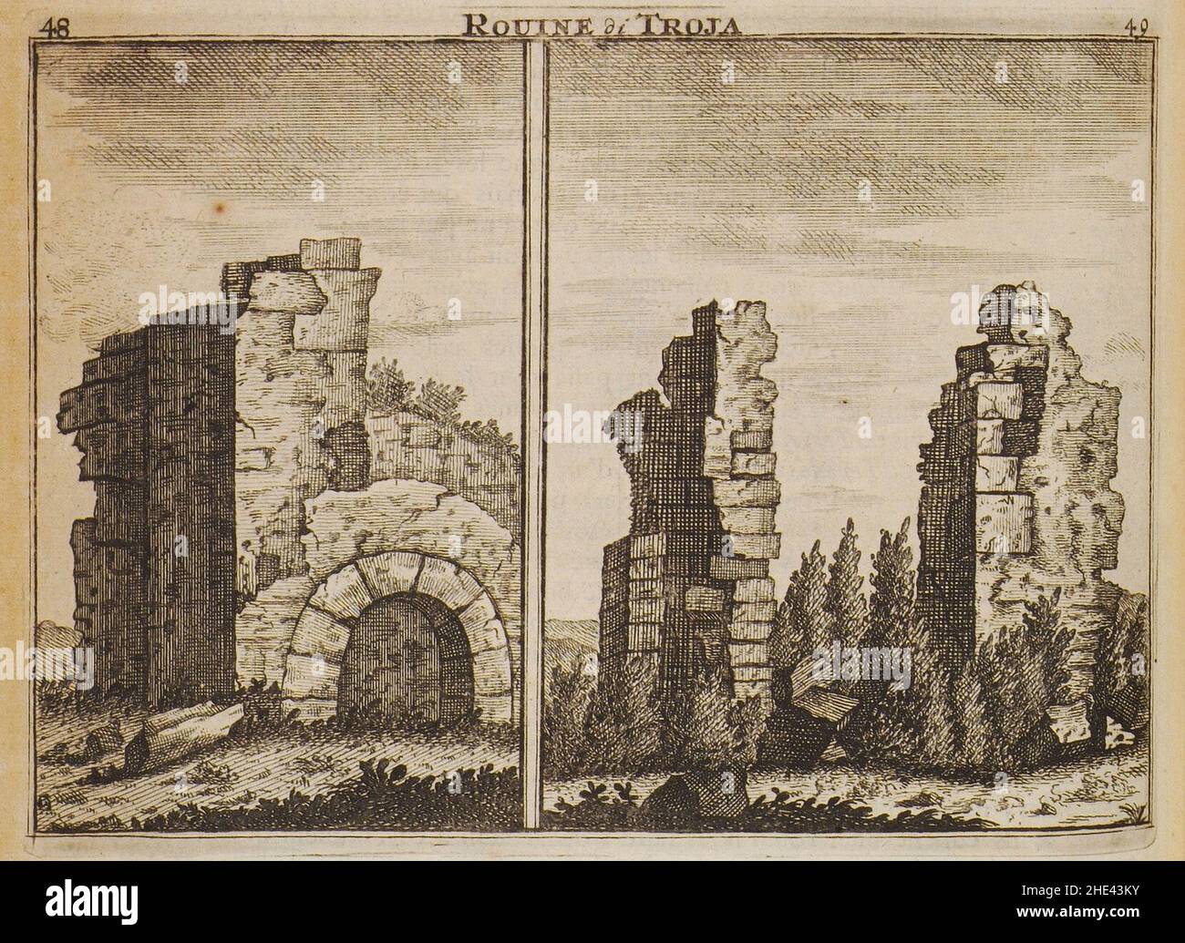 Rouine di Troja (2) - Bruyn Cornelis De - 1714 Stock Photo - Alamy