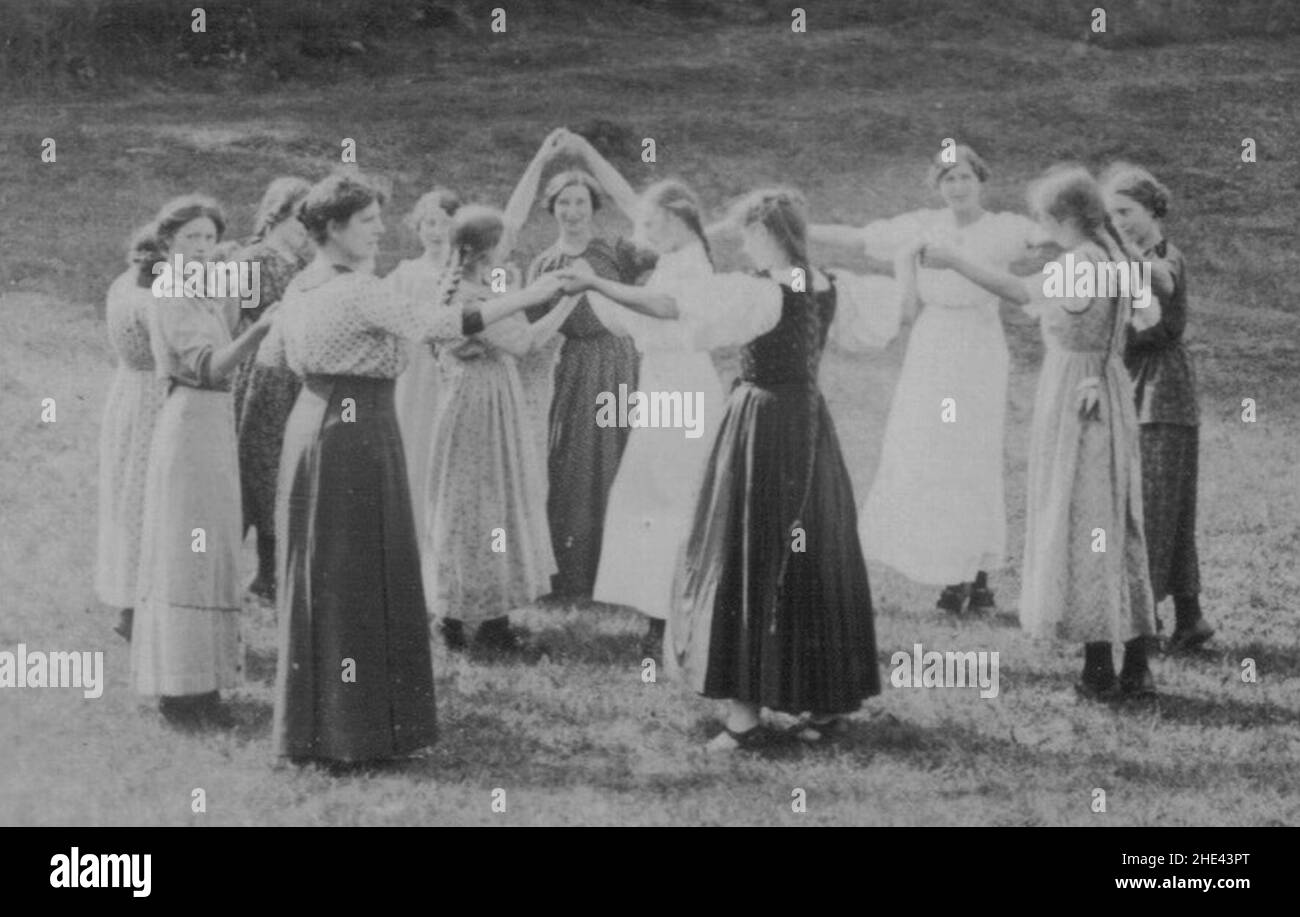 Round dance around 1915. Stock Photo