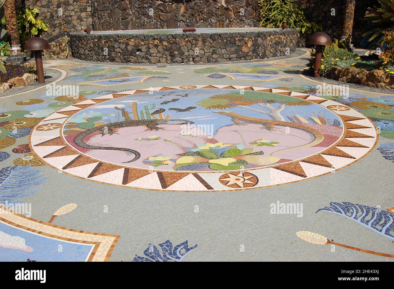 Plaza de la Glorieta, floor mosaic, designed by Luis Morera, Las ...