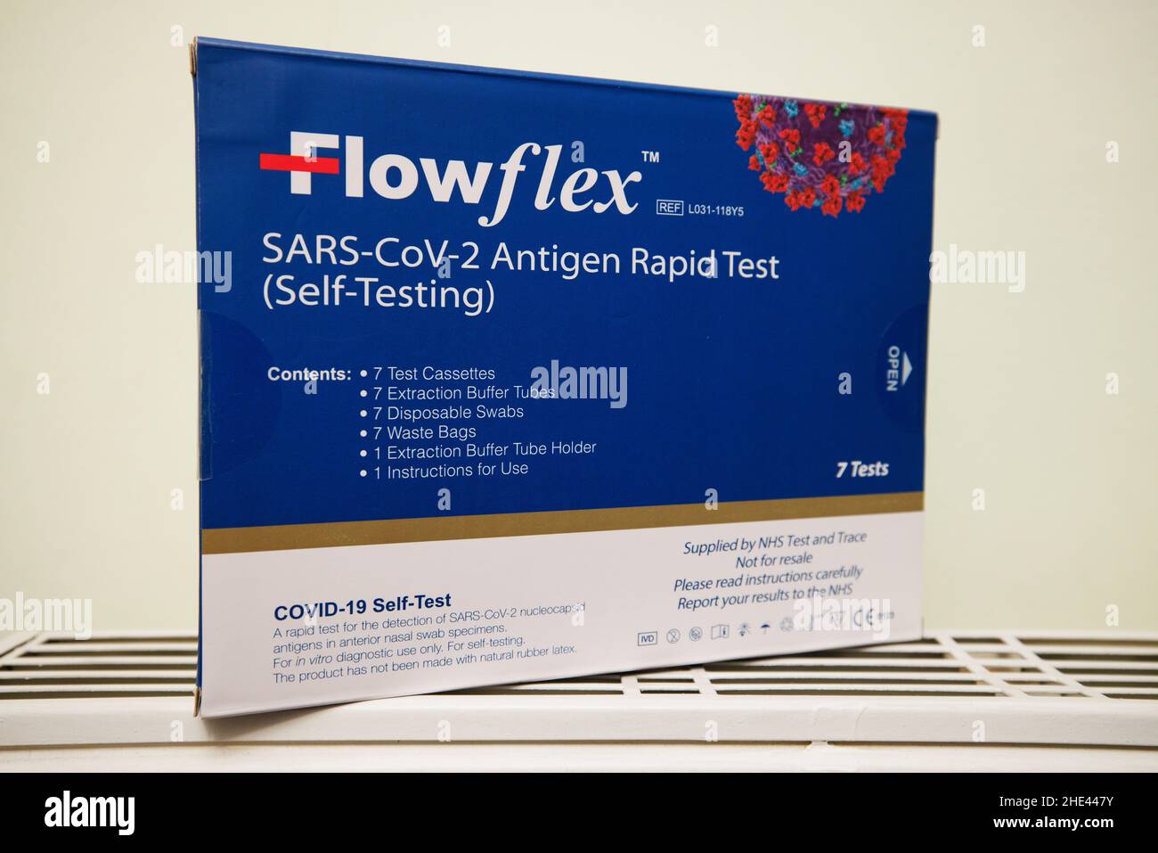 Lateral Flow Test kit for Coronavirus Covid 19. Flowflex SARSCoV2