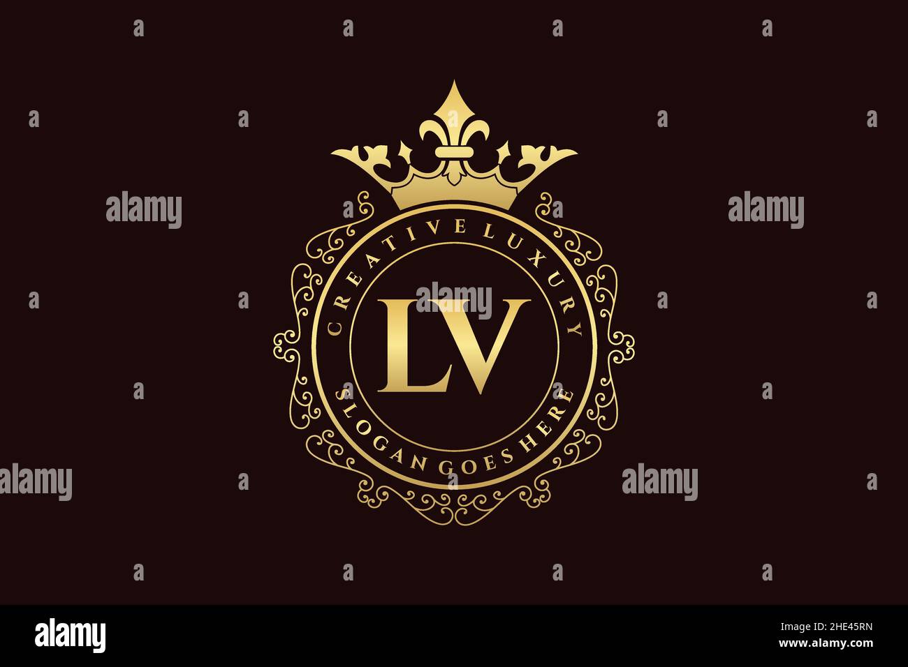 luxury l v logo design