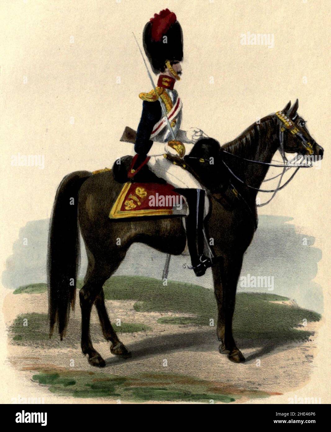 Royal Horse Guards uniform, 1834 Stock Photo Alamy