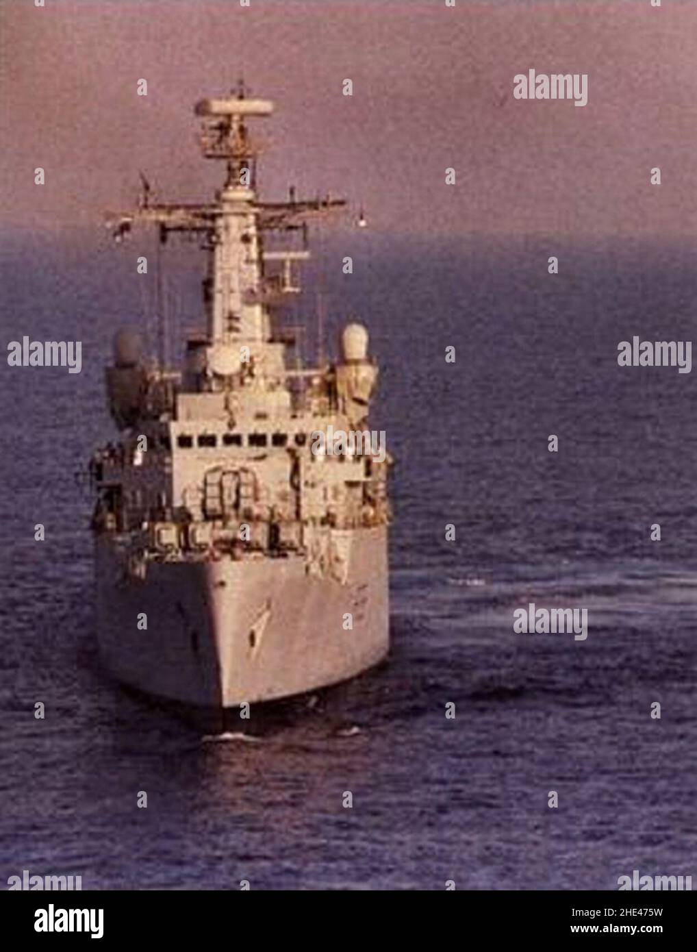 Royal Navy Type 22 frigate underway in the Red Sea, in 1991 Stock Photo ...