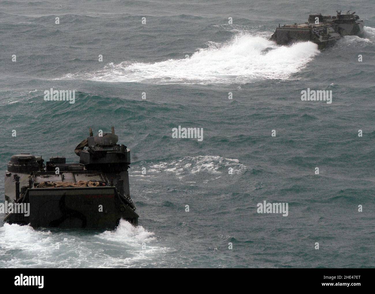 Royal Thai Navy AAV-7A1 AAVs disembark 080615 Stock Photo