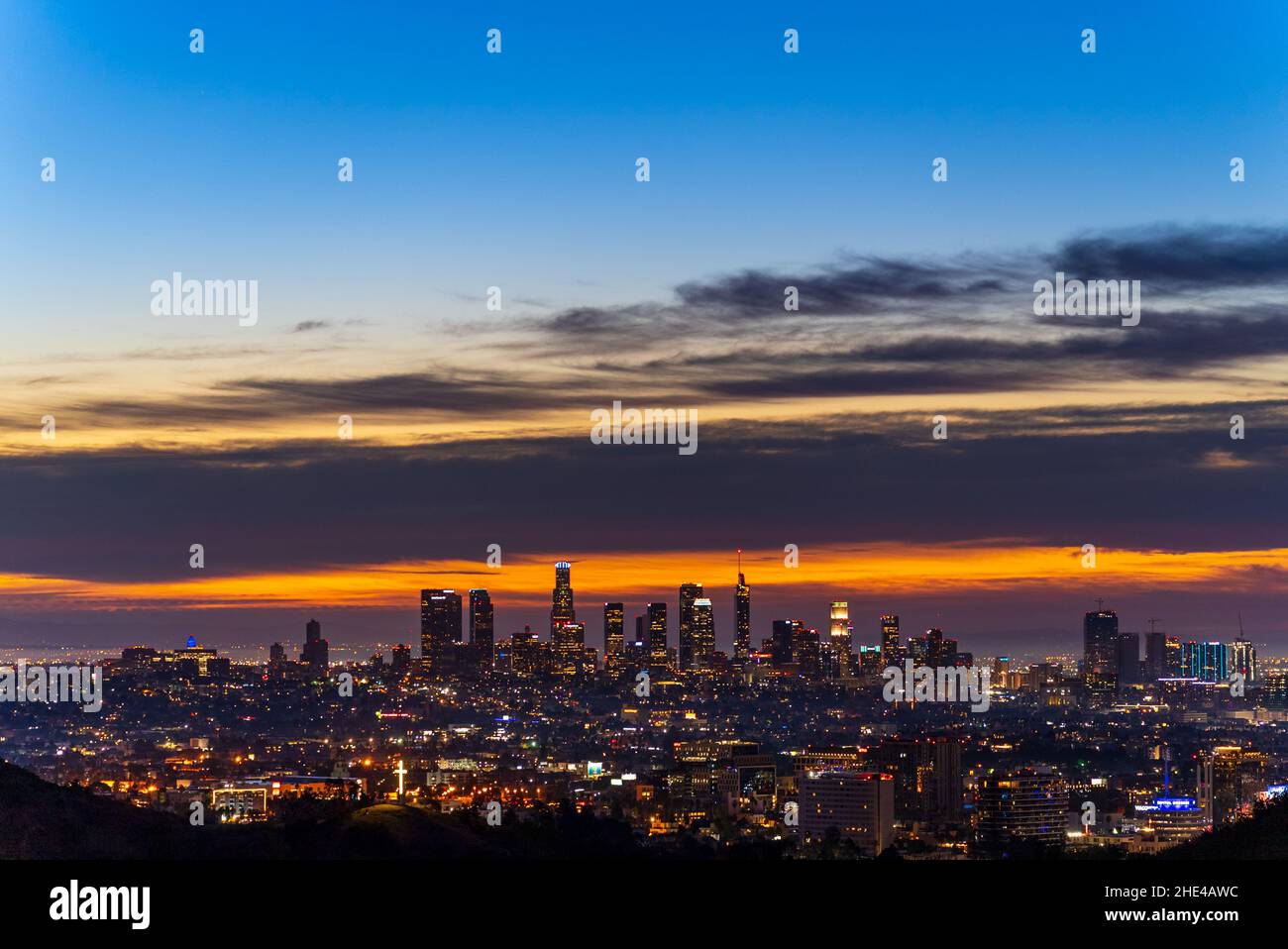 Cloudy sky of Los Angeles in the early morning, California, USA Stock Photo
