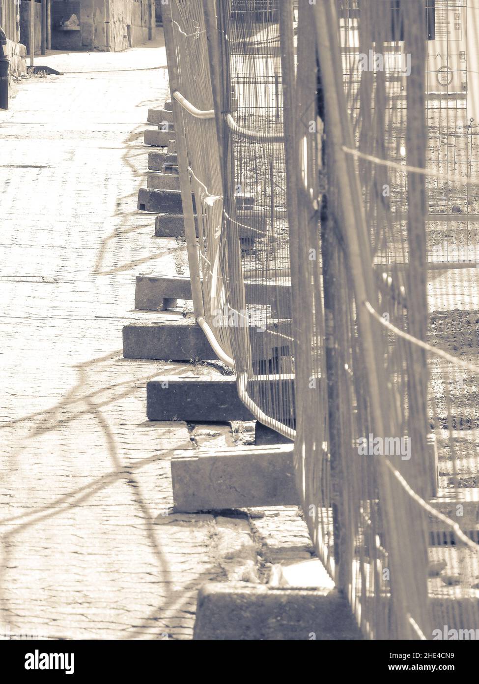 Vertical shot of a construction site fence Stock Photo - Alamy