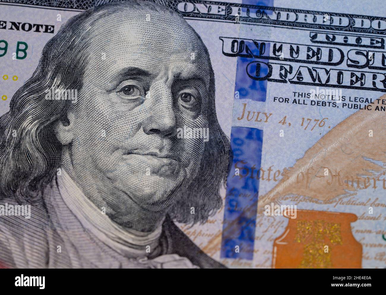 Close-up shot a one hundred dollar bill Stock Photo - Alamy