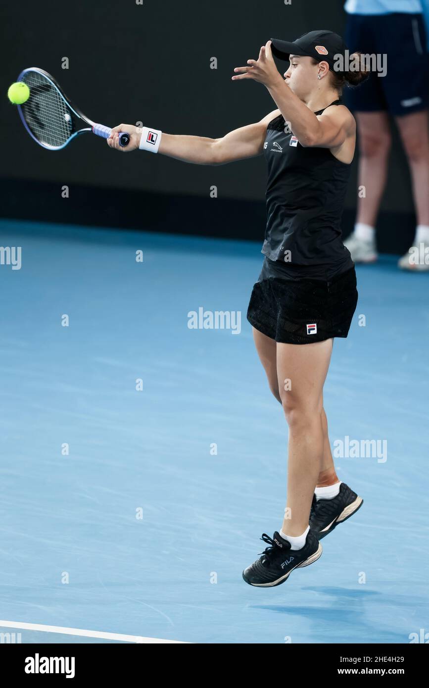 Adelaide Australia 8 January 2022 Ash Barty Of Australia Plays A 