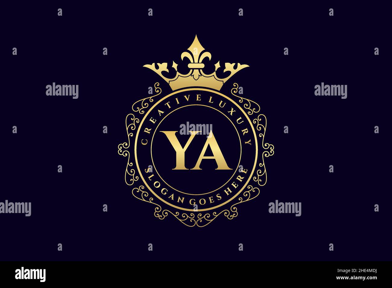 YA Initial Letter Luxury calligraphic feminine floral hand drawn heraldic monogram antique vintage style luxury logo design Premium Stock Vector
