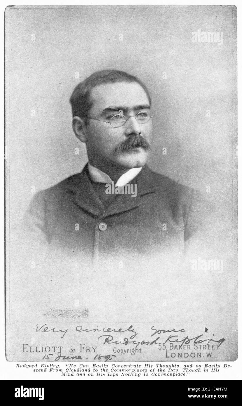 Rudyard Kipling 1895 Stock Photo Alamy