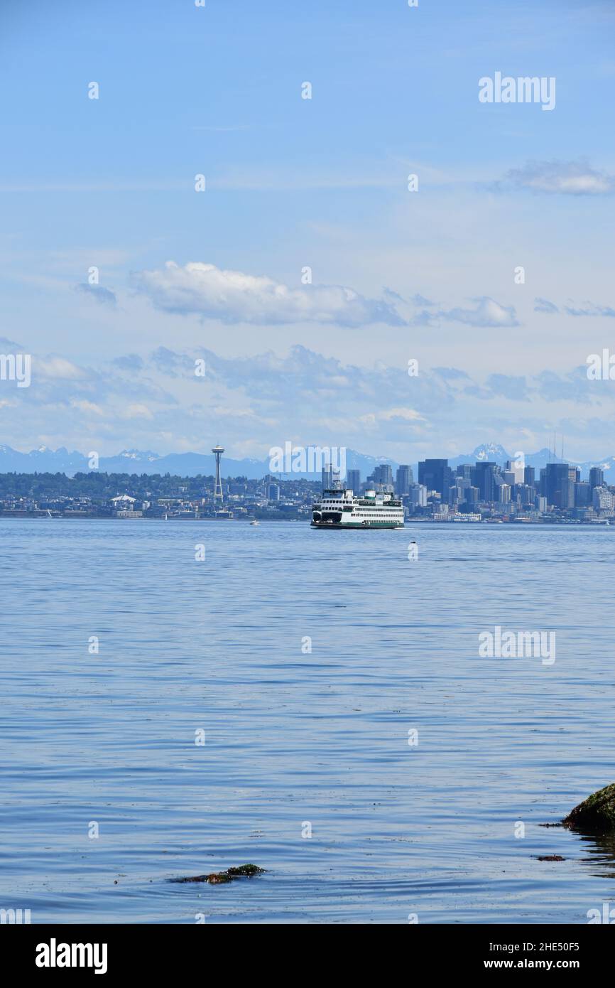 The Seattle Skyline As Seen From Bainbridge Island Across Elliot Bay In Puget Sound Washington 