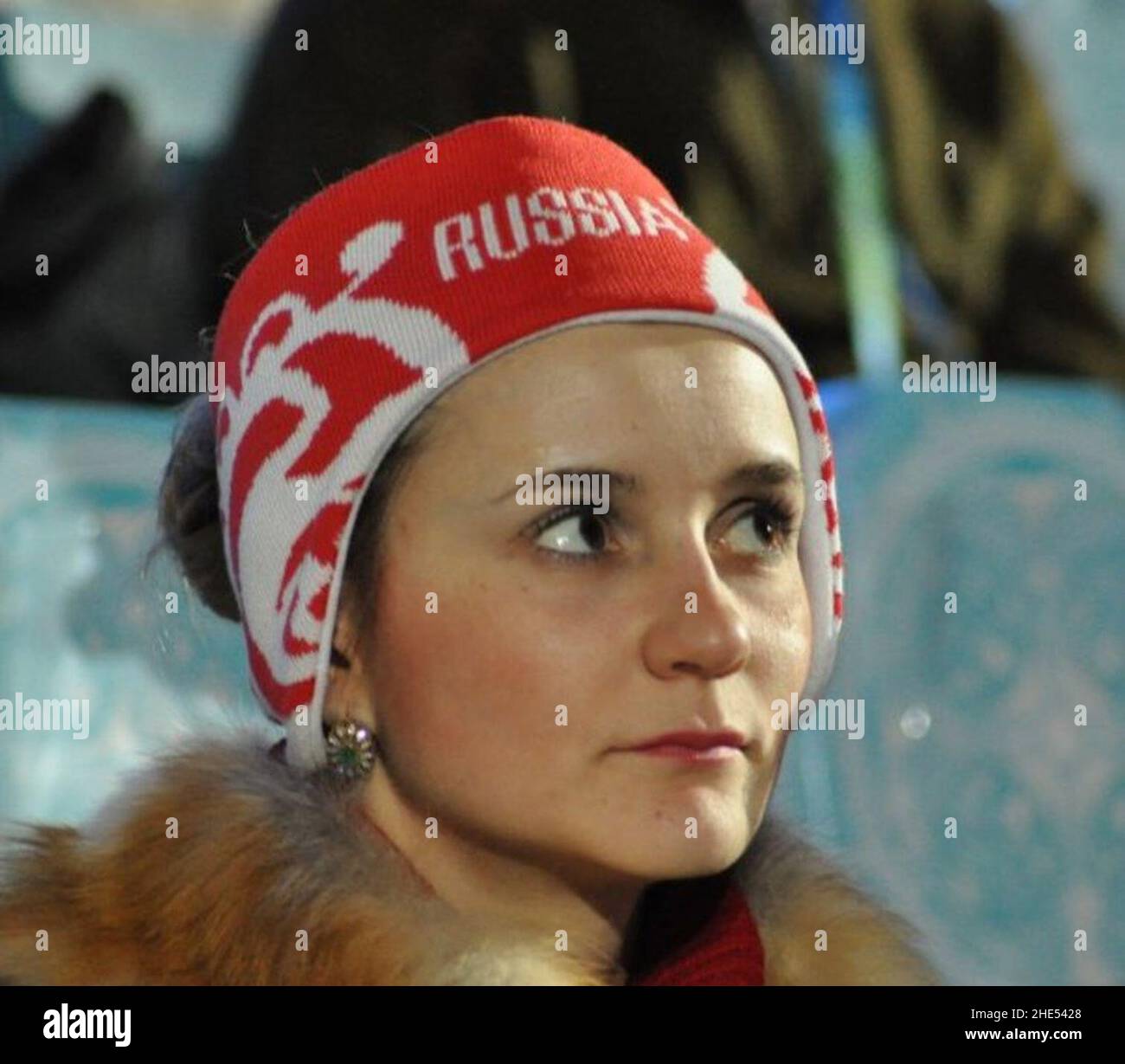 Russian fan at 2010 Winter Olympics opening ceremony Stock Photo Alamy