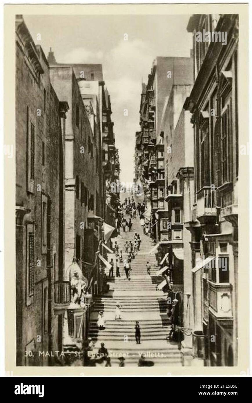 S.L.Cassar, St. Lucia Street - Valletta. Stock Photo