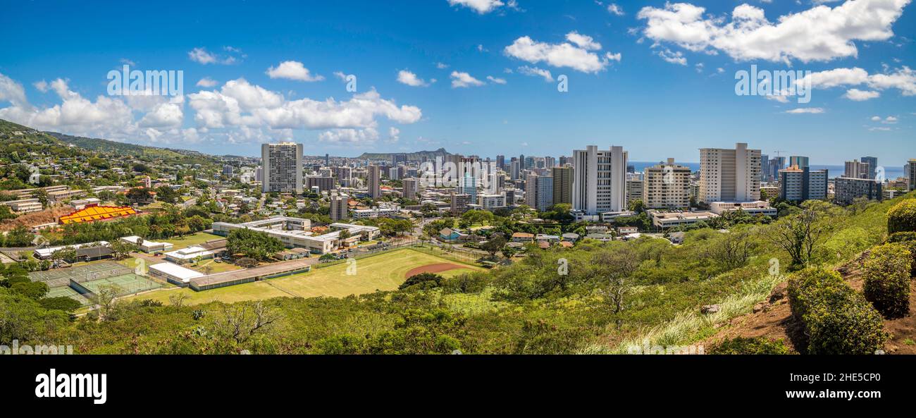 The view to the southeast from the National Memorial Cemetery of the