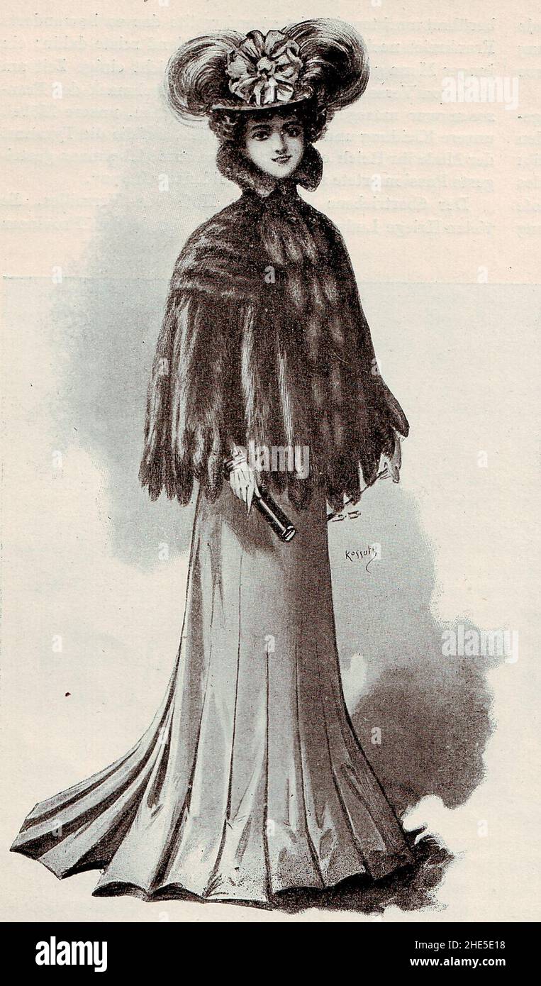 Sable fur cape 1898. Stock Photo
