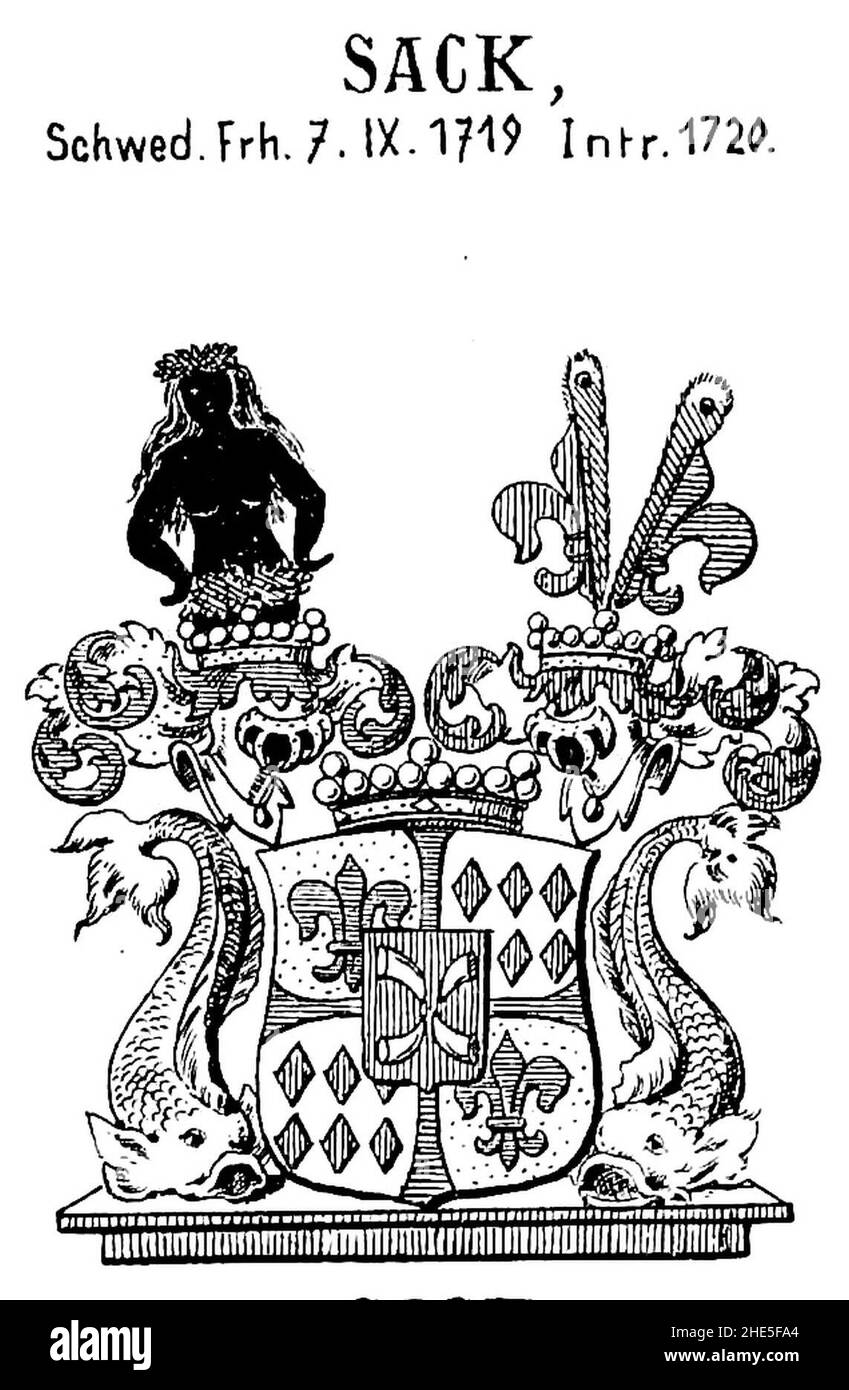 Sack (ab 1719) - Adel der russischen Ostseeprovinzen - Nicht immatrikulierter Adel (Neuer Siebmacher Bd. 3 Abt. 11 II Taf. 119). Stock Photo
