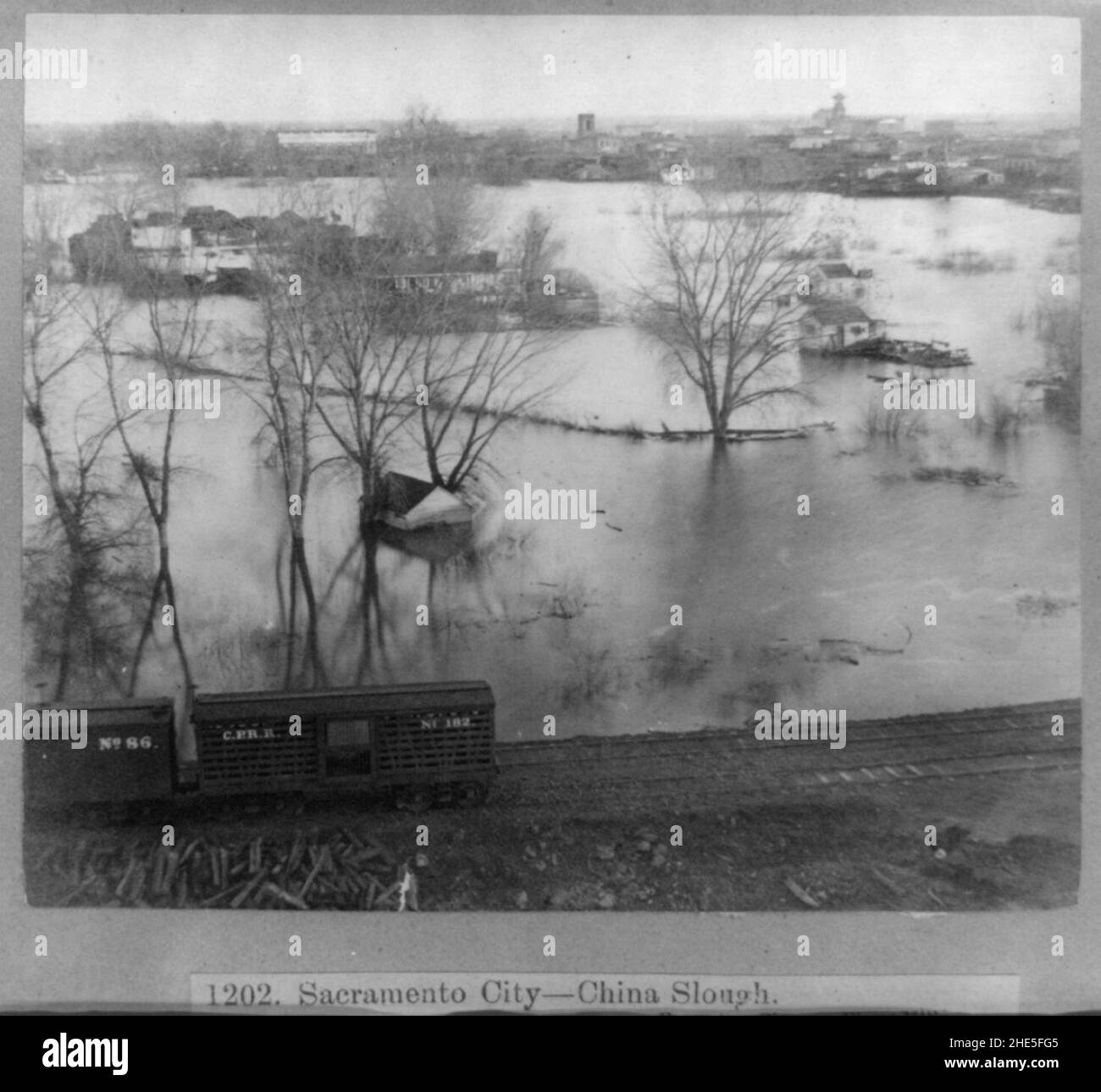 Sacramento City China Slough from the Pioneer Flour Mills Stock Photo
