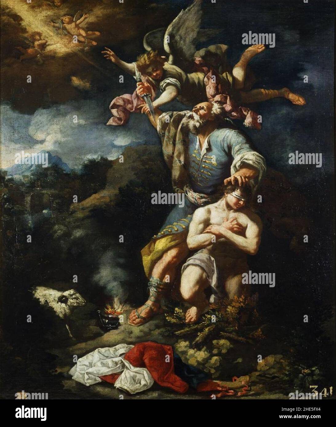 Sacrificio de Isaac, de Antonio González Velázquez (Real Academia de Bellas Artes de San Fernando). Stock Photo