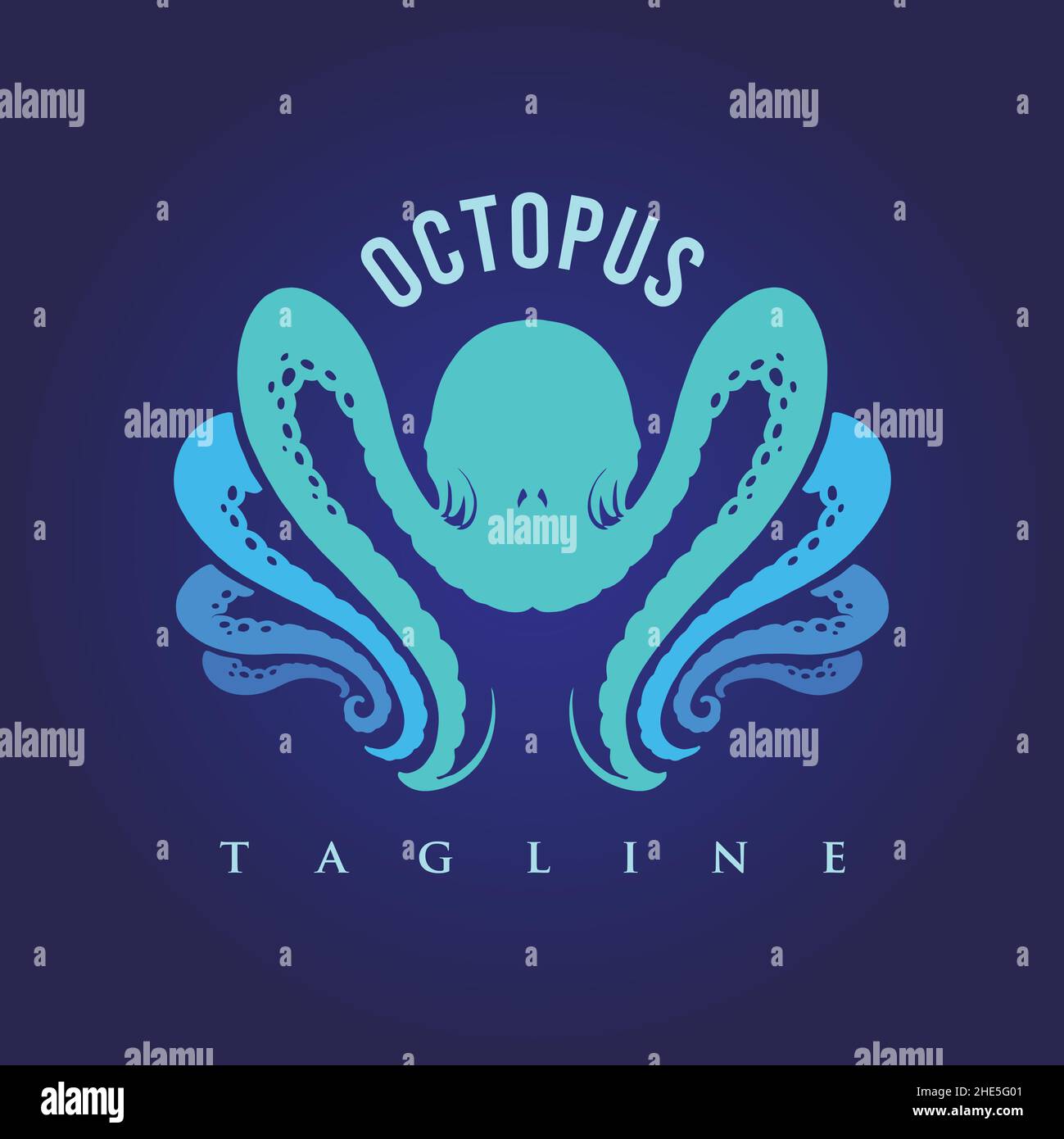 Modern Octopus Silhouette Modern Logo illustrations for your work Logo, mascot merchandise t-shirt, stickers and Label designs, poster, greeting cards Stock Vector