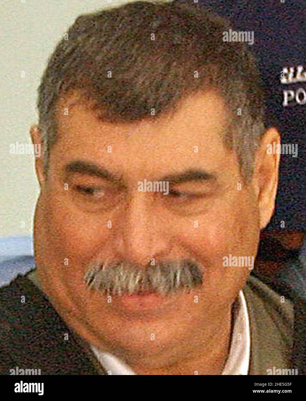 Saddam Hussein's former Defense Minister, Sultan Hashim Ahmad, in Baghdad, Iraq (cropped). Stock Photo