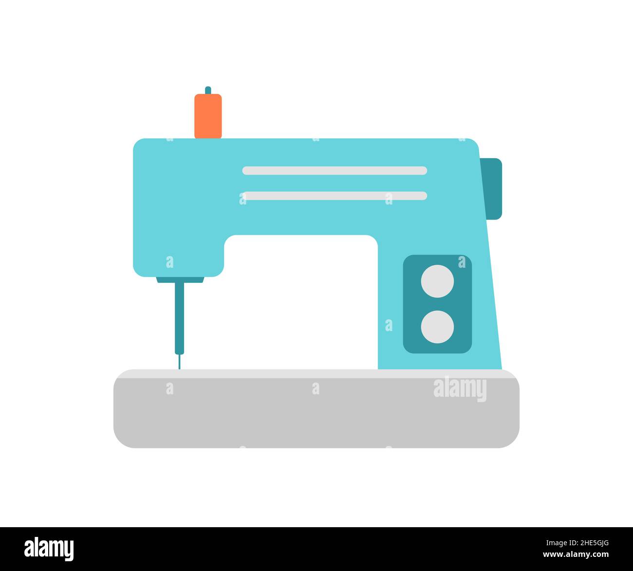 Sewing machine isolated on white background. Cartoon flat style Stock