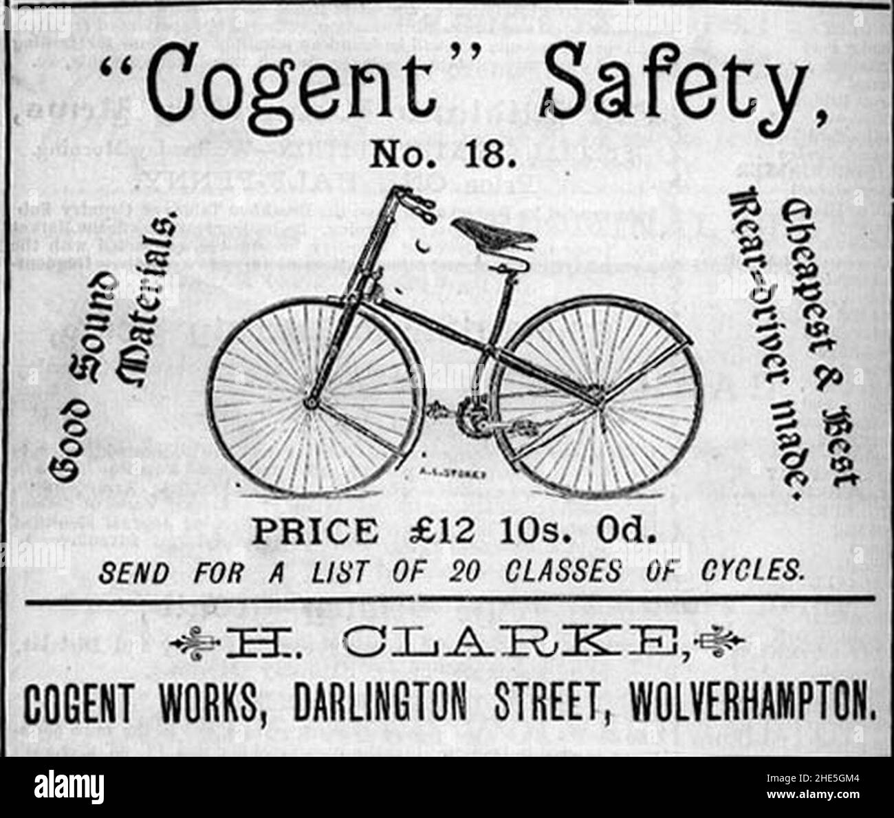 Safety bicycle 1887 Stock Photo Alamy