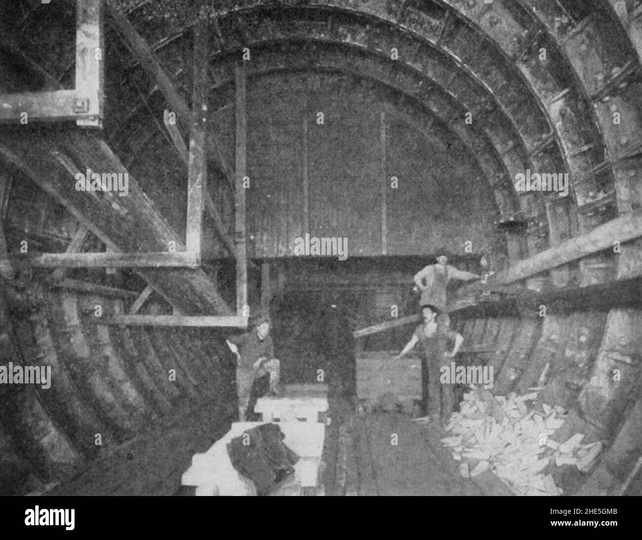 Safety screen East River Tunnel construction. Stock Photo