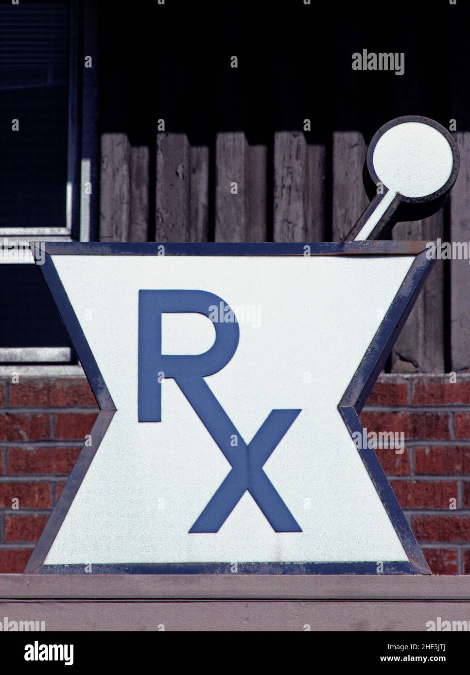Drugstore RX sign in a San Francisco shopping Center, California Stock Photo
