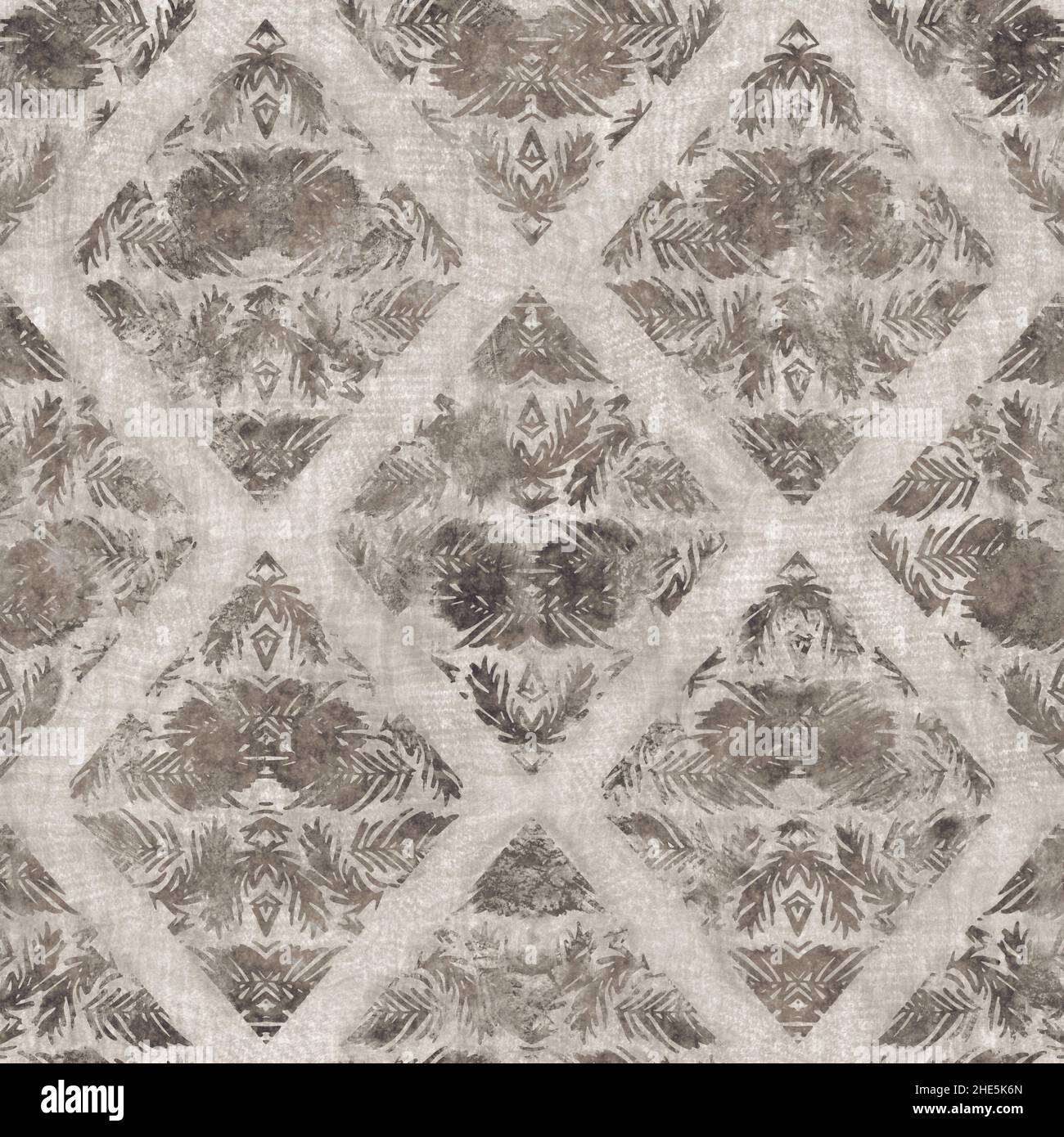 Seamless tan brown grungy tribal neutral rug motif surface pattern ...