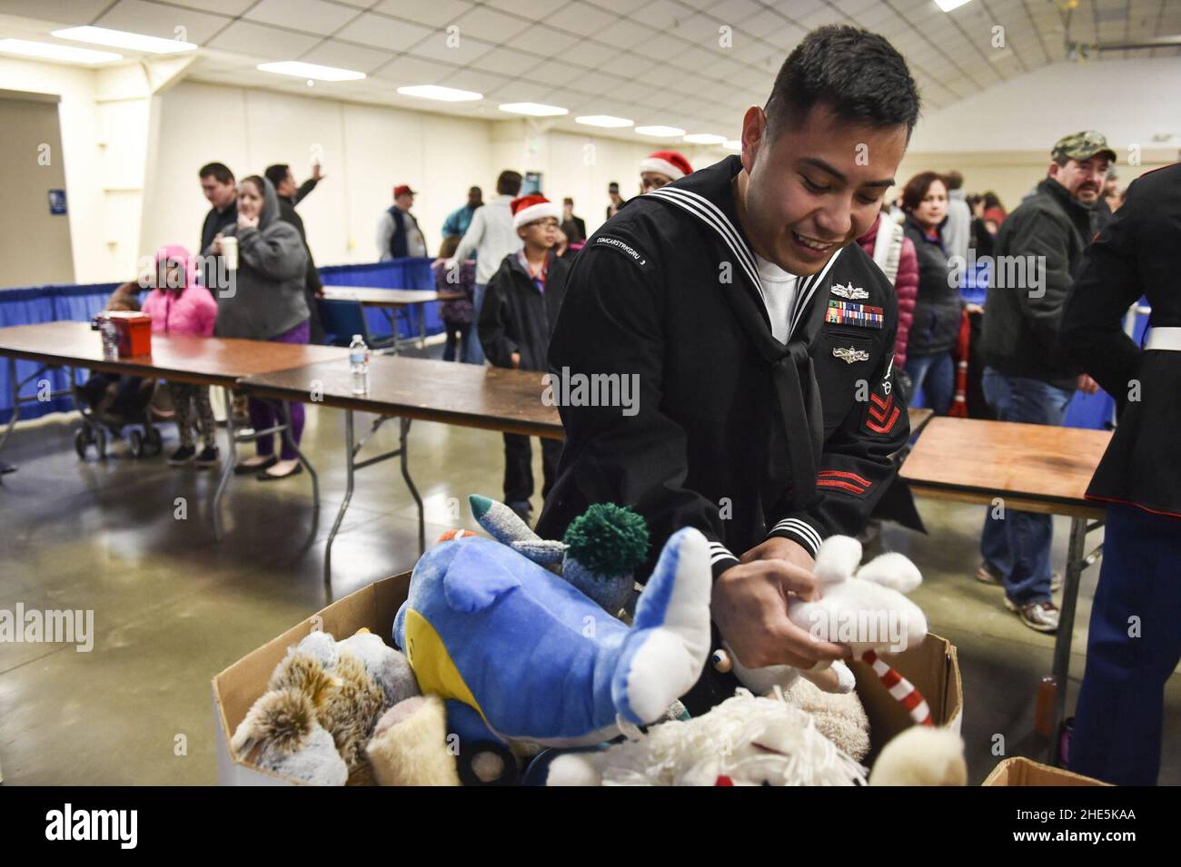 Sailor searches for a specific stuffed animal request for a child