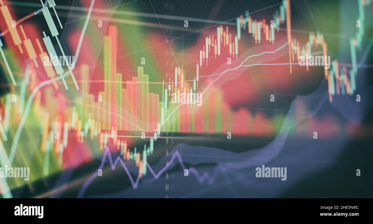 financial graph on technology abstract background represent financial crisis,financial meltdown Stock Photo