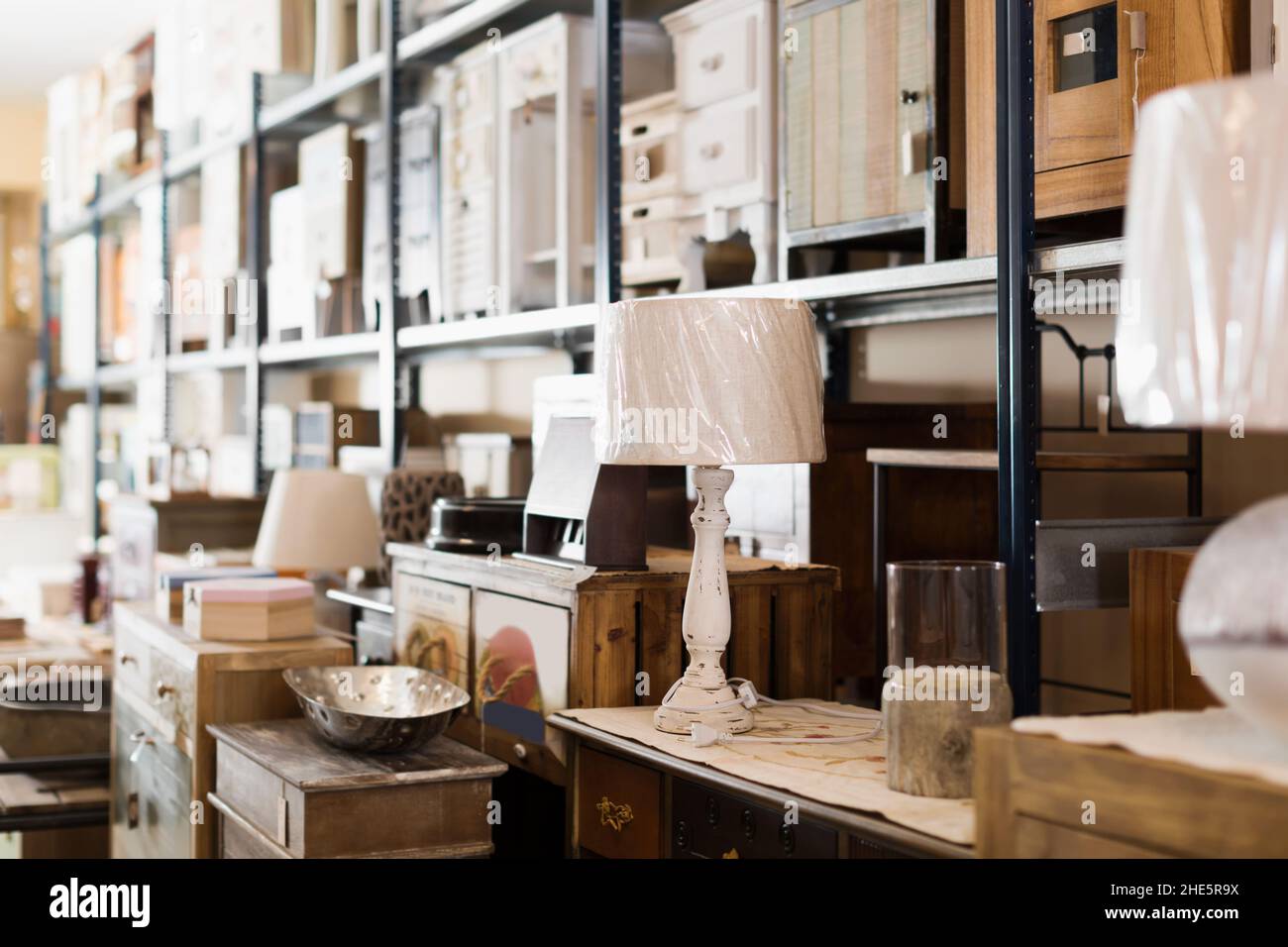 Design furniture offered for sale in secondhand shop Stock Photo Alamy
