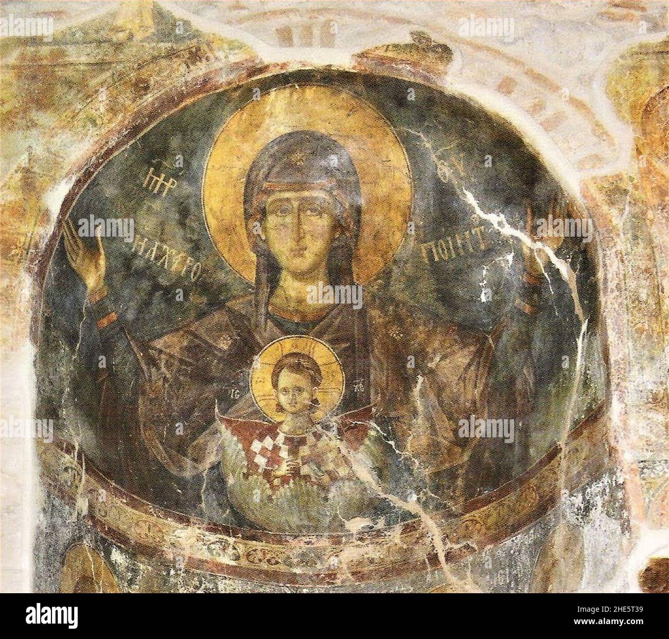 Saint Alypius Church Fresco Platytera Fresco. Stock Photo