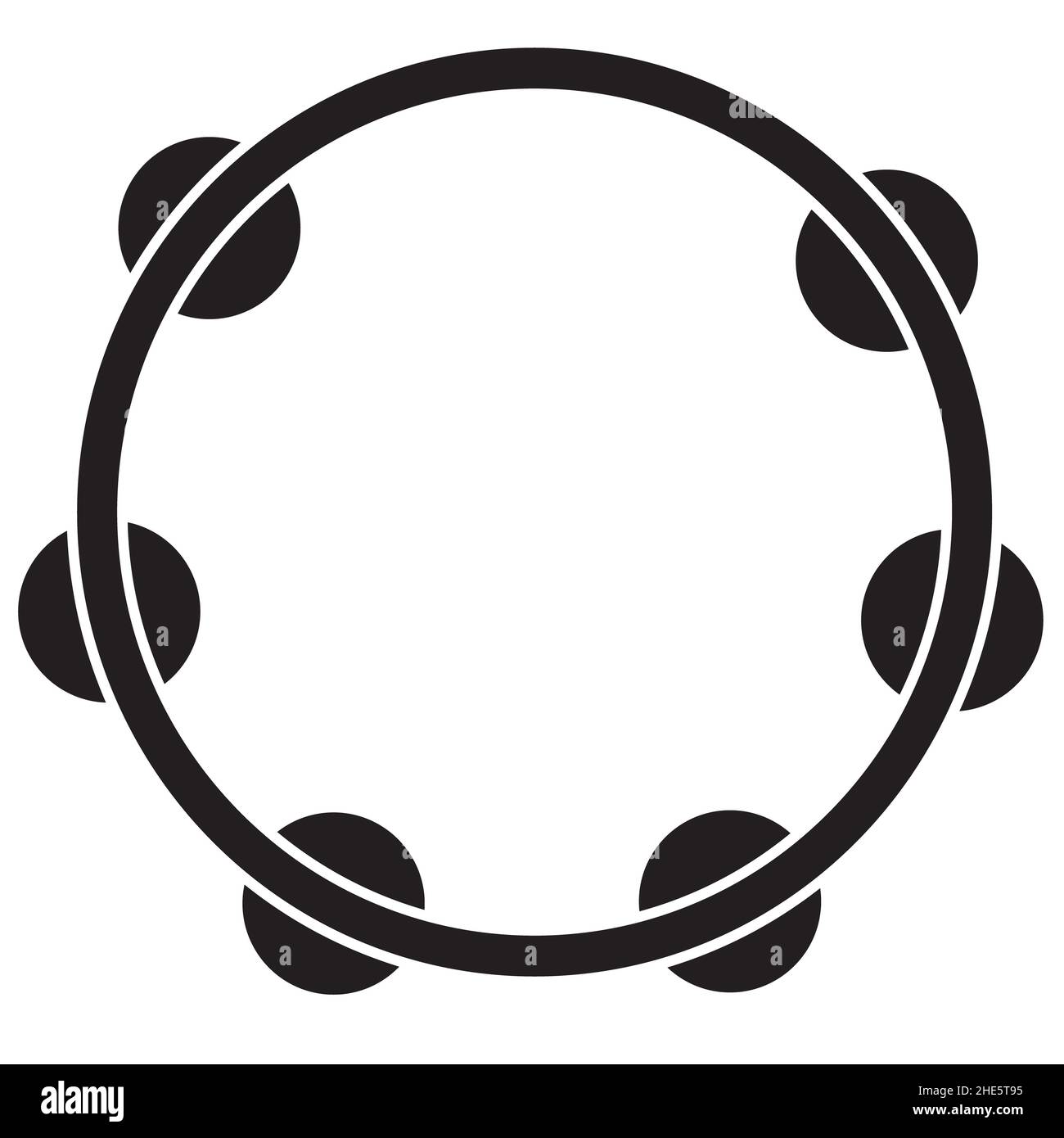 Headless tambourine musical on white background. Tambourine glyph sign