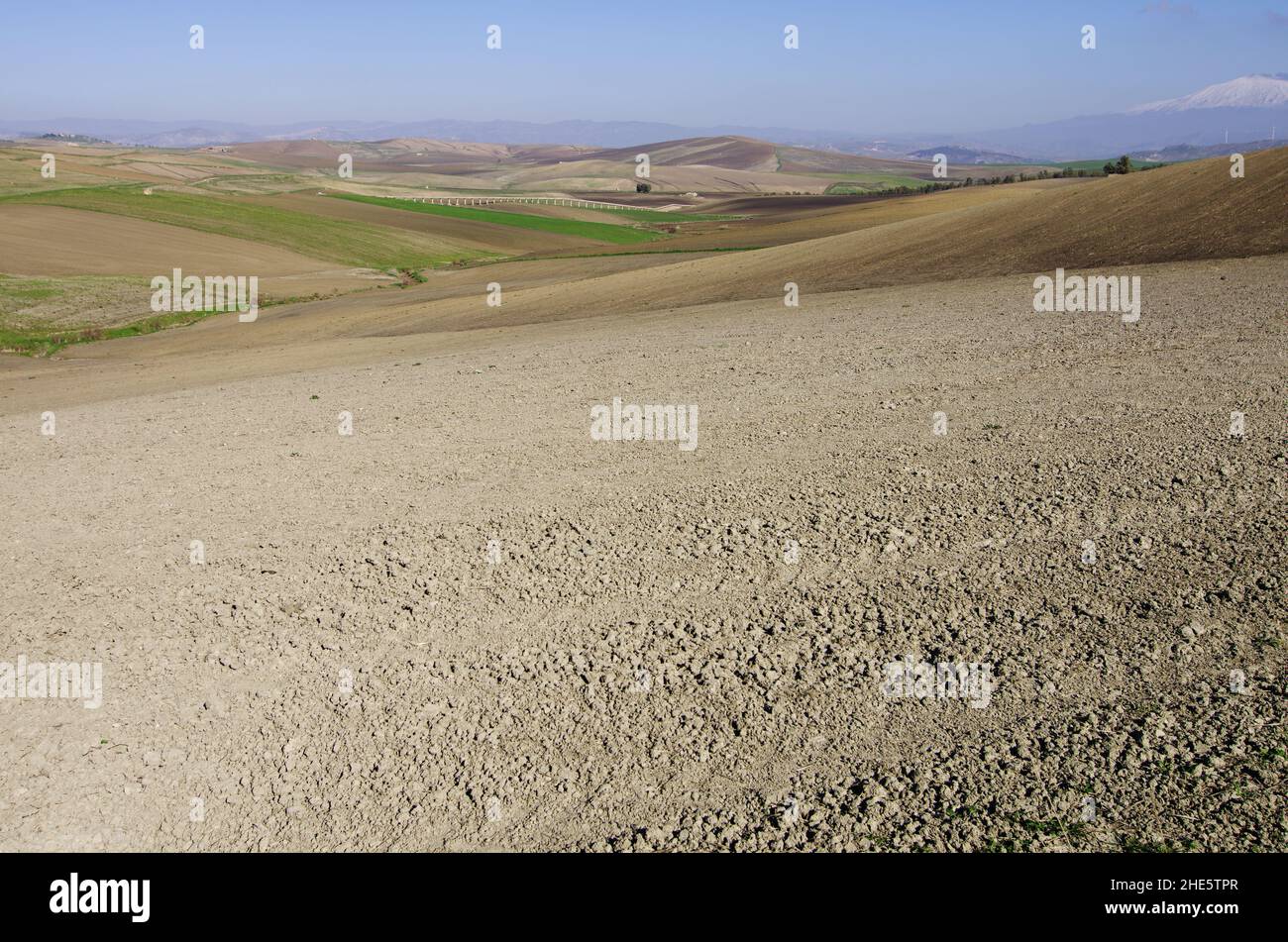 agricultural landscape of Sicily rural inland Stock Photo