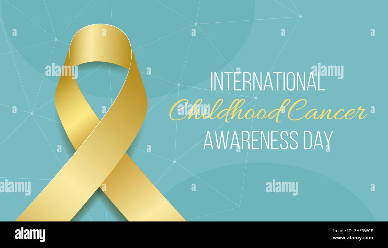 National Childhood cancer awareness day concept. Banner with gold ...