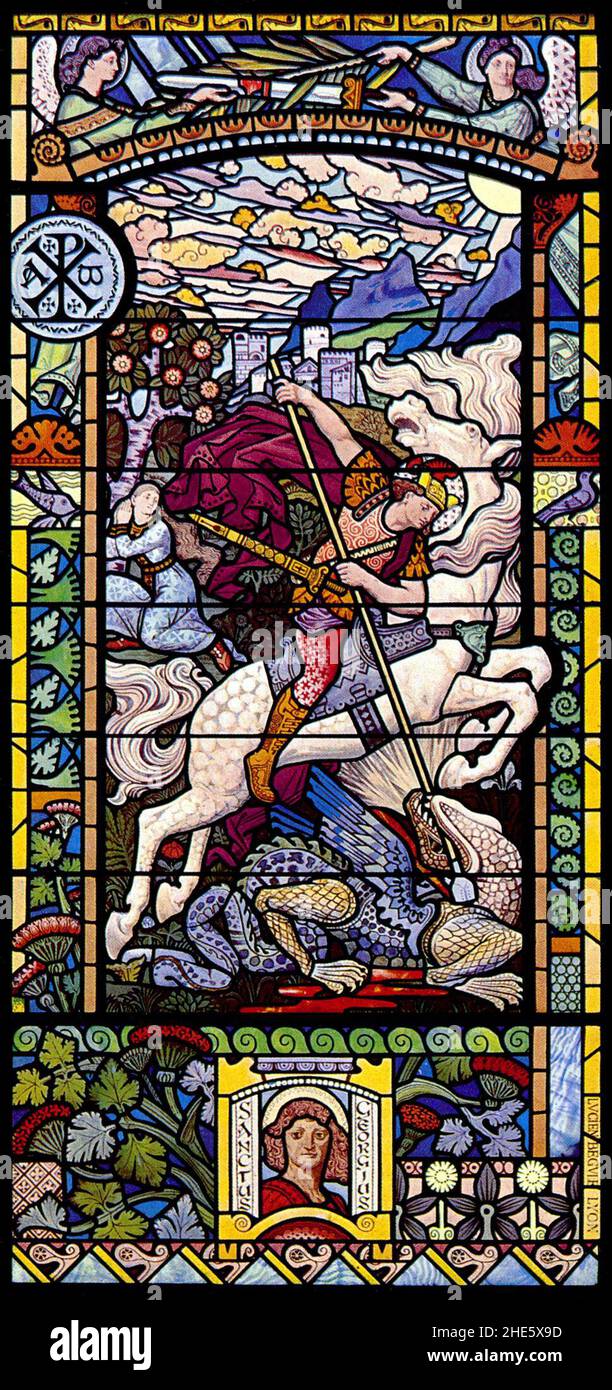 Saint georges dragon grasset begule Stock Photo - Alamy