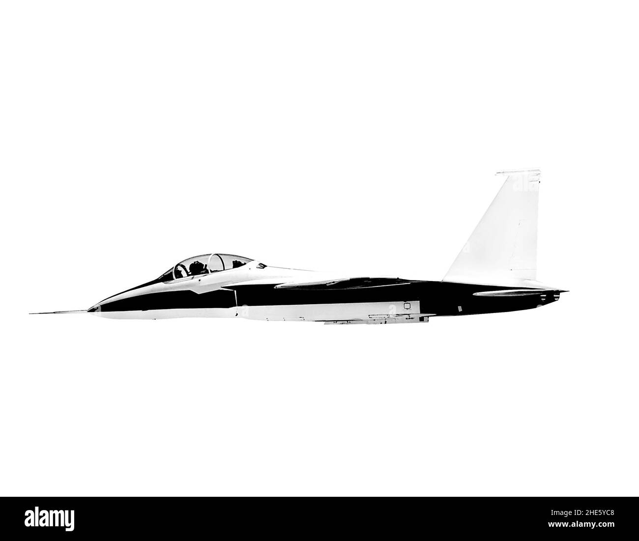 Flying supersonic jet plane isolated on white background. Stock Photo