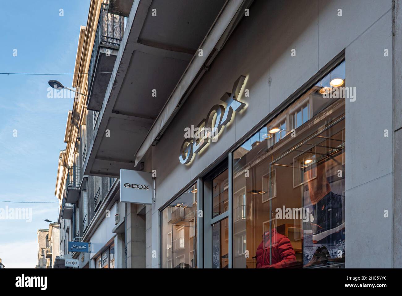 Closeup shot of "GEOX" store selling shoes and clothes Stock Photo - Alamy