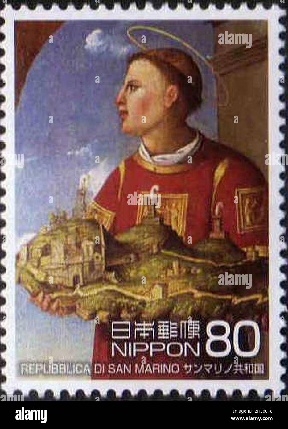 Saint Marinus Painting. Stock Photo