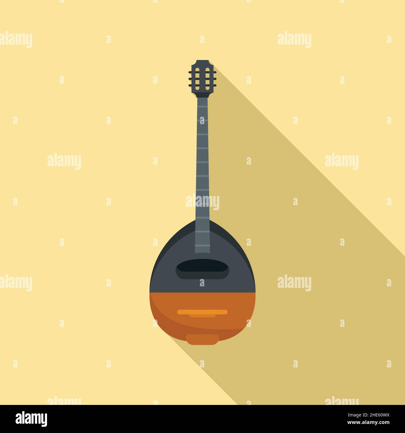 Ancient greek guitar icon flat vector. Music lute. Oud instrument Stock Vector