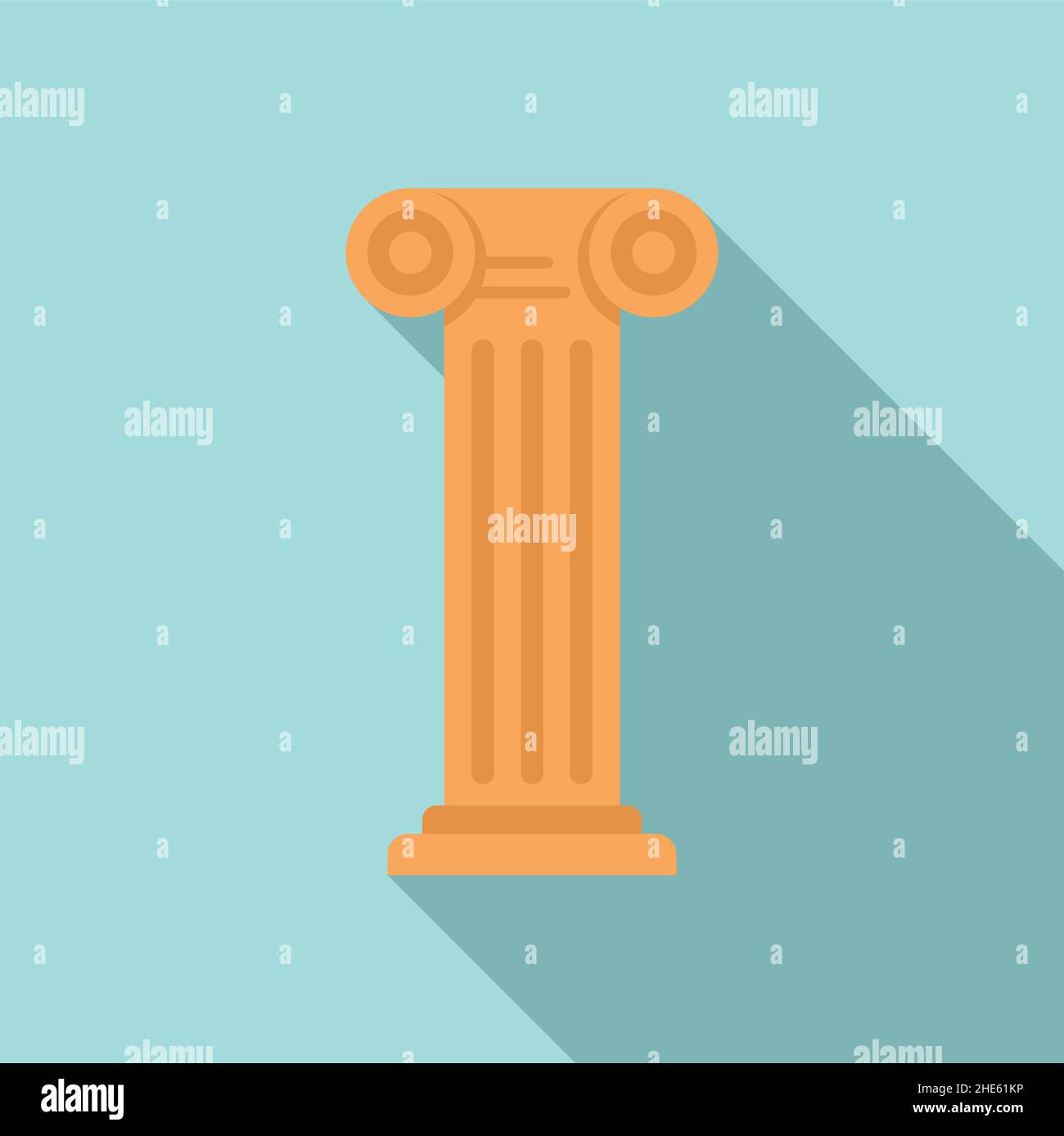Greek column icon flat vector. Roman pillar. Ancient greece Stock ...