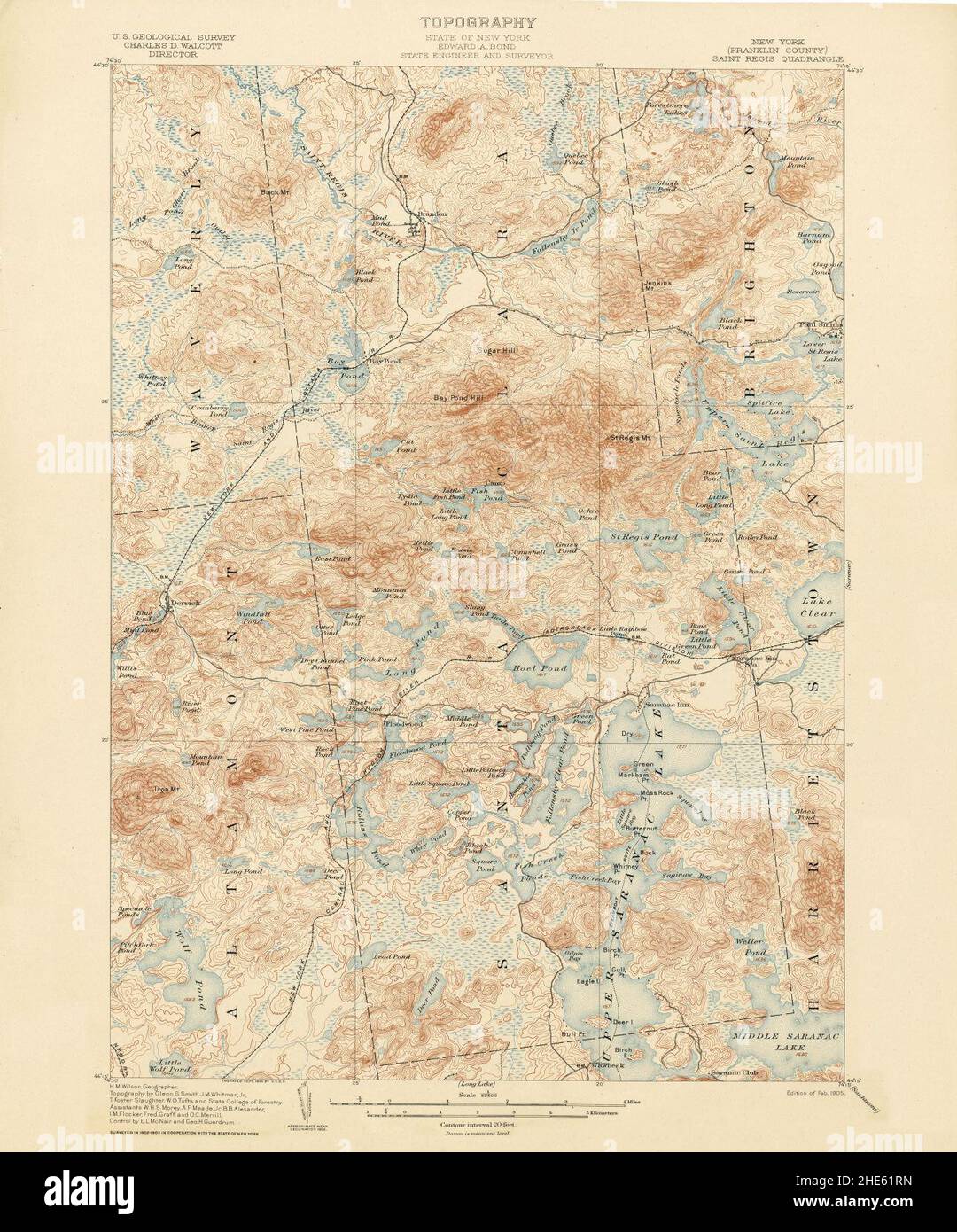 Saint Regis New York USGS topo - Saint Regis New York Usgs Topo Map 1903 2HE61RN