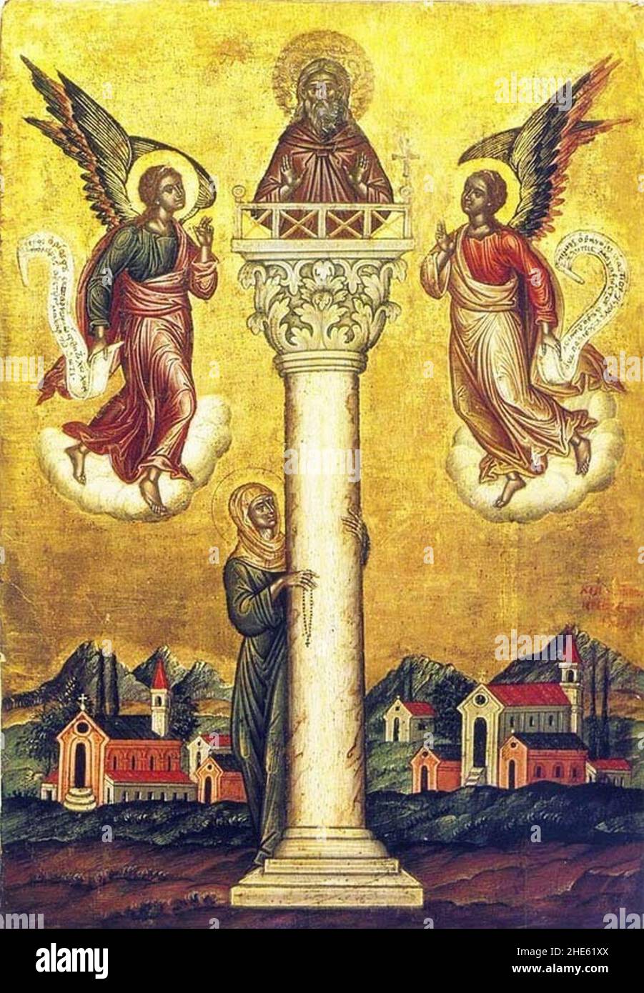 Saint Simeon Stylites the Elder (1664 icon Stock Photo Alamy