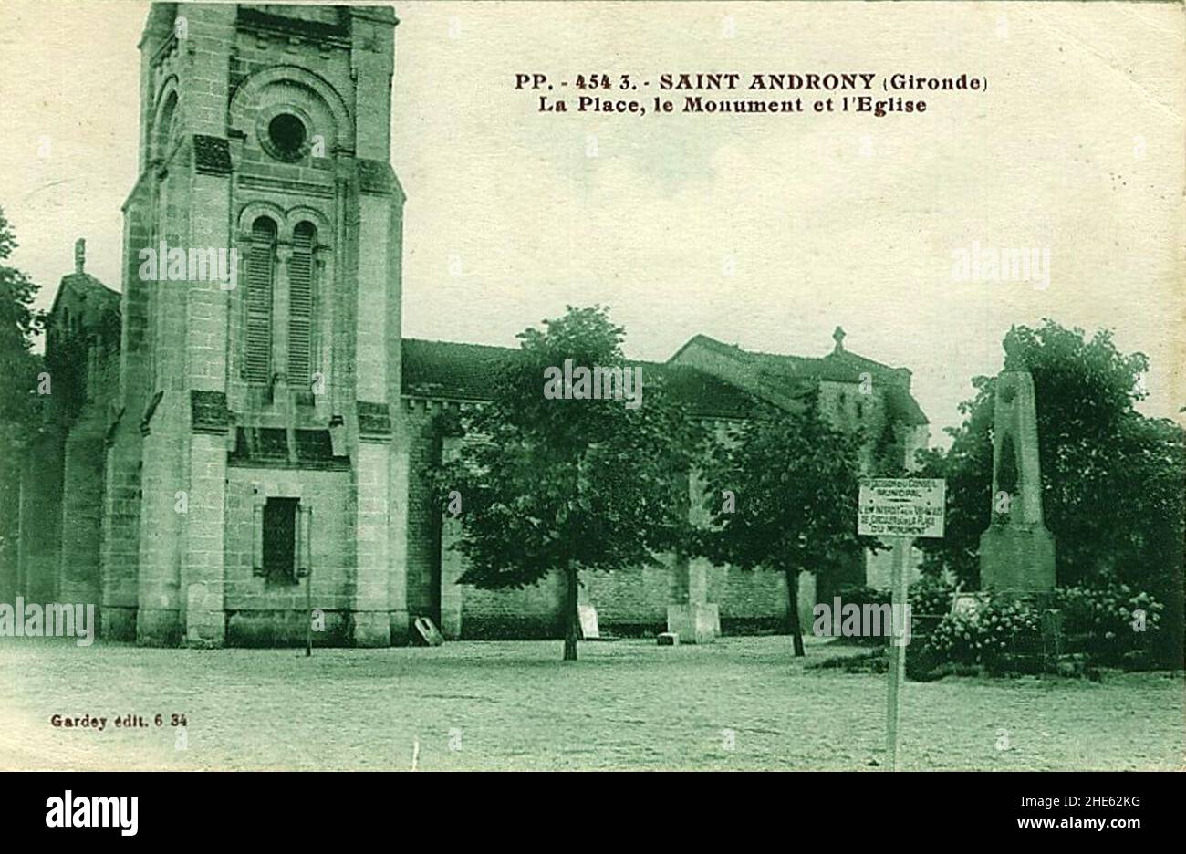 Saint-Androny - la place. Stock Photo